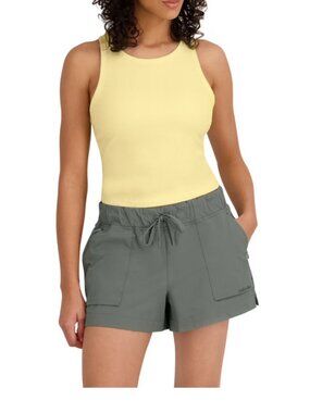 Outdoor Voices Rib Knit Tank Top w/ Shelf Bra Removable Cups Large Yellow (Lemon